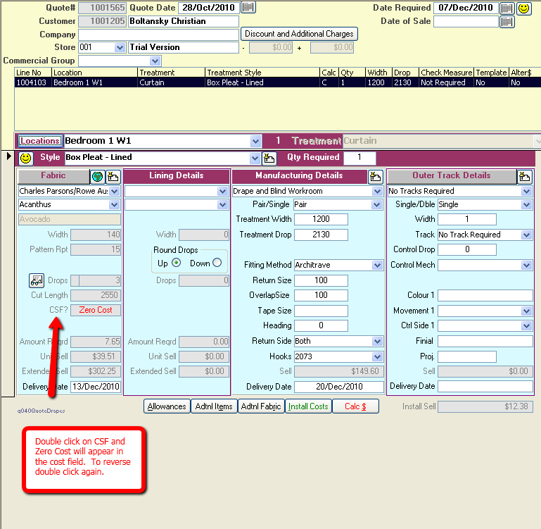 Drape and Blind software caters for customer supplied fabrics.